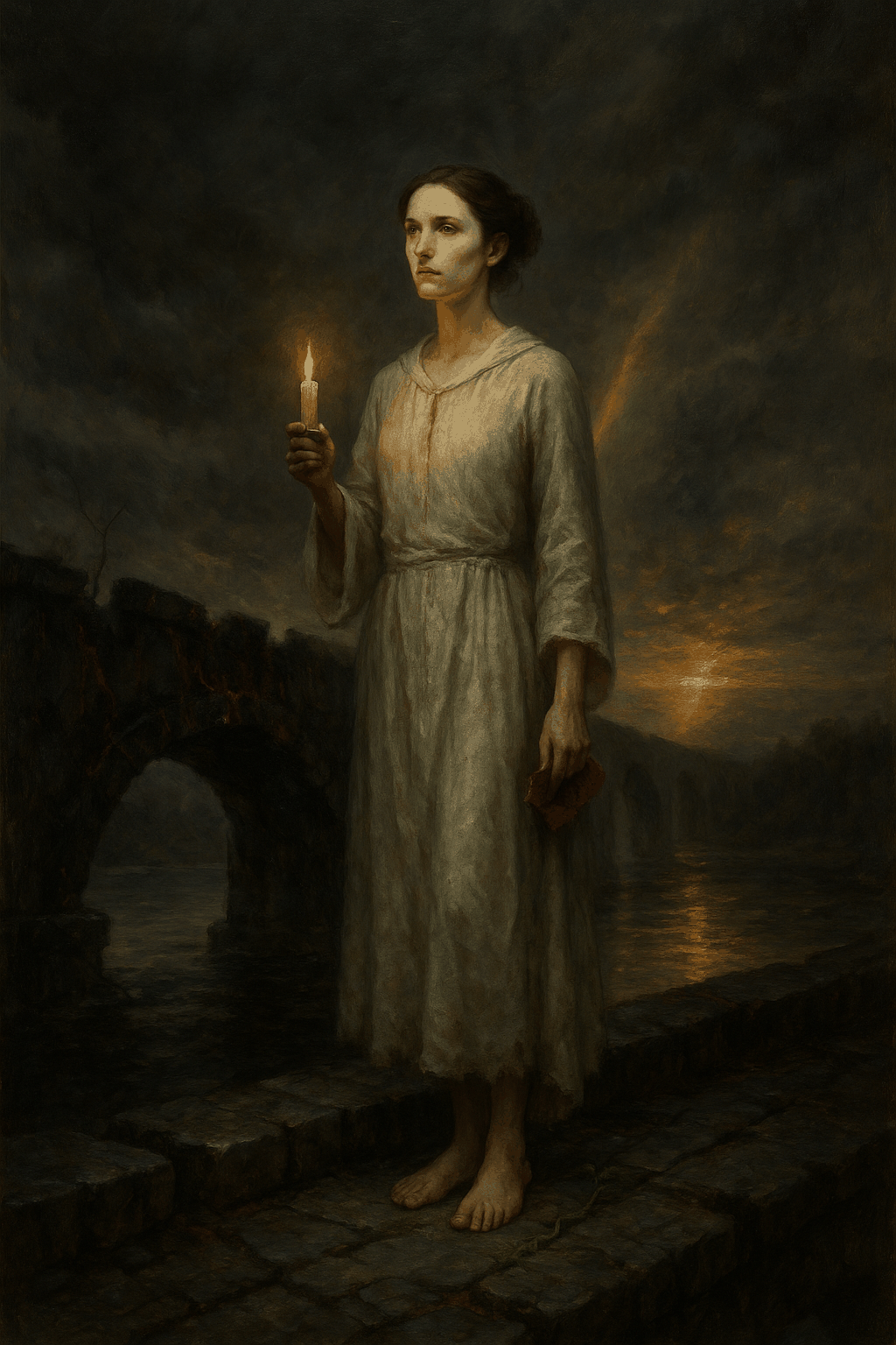 Eve - A Handii bearing witness with candle and bloodied hand